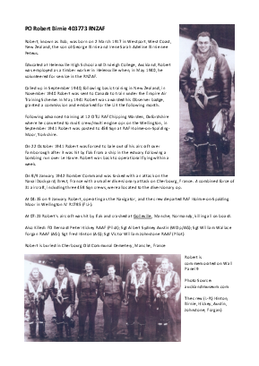 A preview of a PDF biography for Birnie, Robert